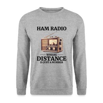 Opérateur radio amateur vintage - Sweat-shirt Unisexe - gris chiné - Devant - Alina (178cm) & Michal (187cm)