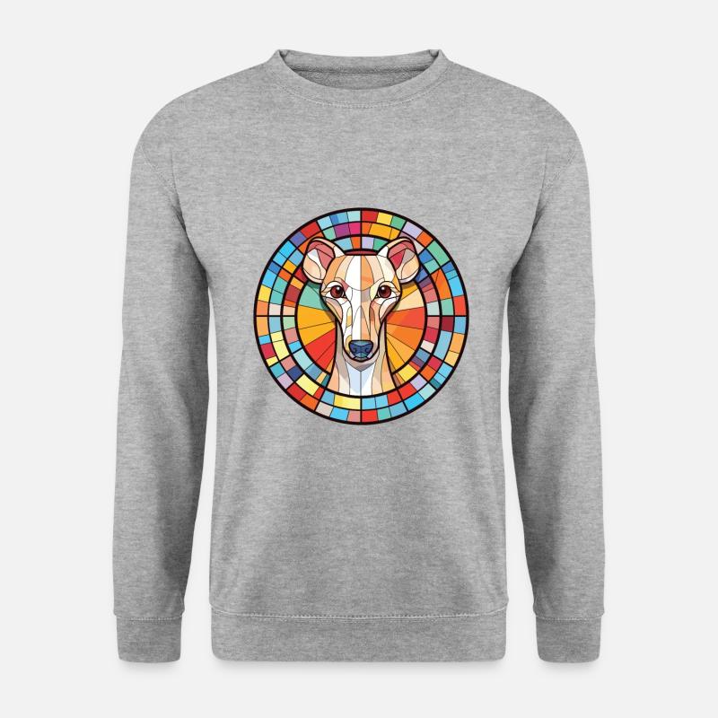 Whippet-Hunderasse Bunte Aquarell-Illustration - Unisex Pullover - Weißgrau meliert