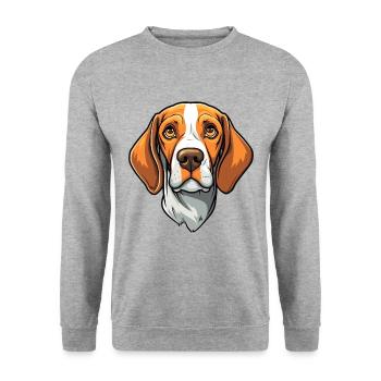Ariege Pointer Dog Breed Cartoon Kawaii Illustrati - Unisex Sweatshirt - salt & pepper - Front - Alina (178cm) & Michal (187cm)