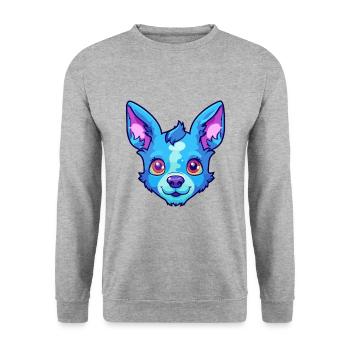 Blue Heeler Dog Breed Cartoon Kawaii Illustration - Unisex Sweatshirt - salt & pepper - Front - Alina (178cm) & Michal (187cm)