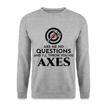 Axt Werfen Axt Werfer Holzfäller Vintage Lustig - Unisex Pullover - Weißgrau meliert - Vorne - Alina (178cm) & Michal (187cm)