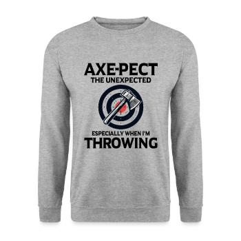 Axe-pect le bûcheron lanceur de hache inattendu - Sweat-shirt Unisexe - gris chiné - Devant - Alina (178cm) & Michal (187cm)