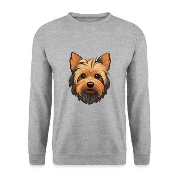 Silky Terrier Race De Chien Cartoon Kawaii Illustratio - Sweat-shirt Unisexe - gris chiné - Devant - Alina (178cm) & Michal (187cm)