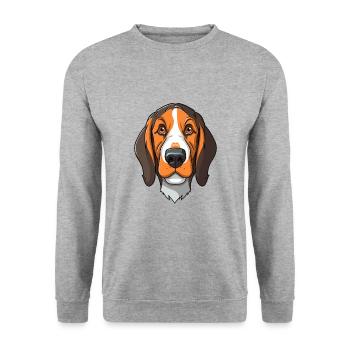 Chien tricolore sibérien race de chien Cartoon Kawaii I - Sweat-shirt Unisexe - gris chiné - Devant - Alina (178cm) & Michal (187cm)