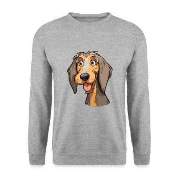 Schweizer Laufhund Dog Breed Cartoon Kawaii Illust - Unisex Sweatshirt - salt & pepper - Front - Alina (178cm) & Michal (187cm)
