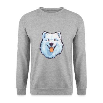 Samoyed Dog Breed Cartoon Kawaii Illustration - Unisex Sweatshirt - salt & pepper - Front - Alina (178cm) & Michal (187cm)