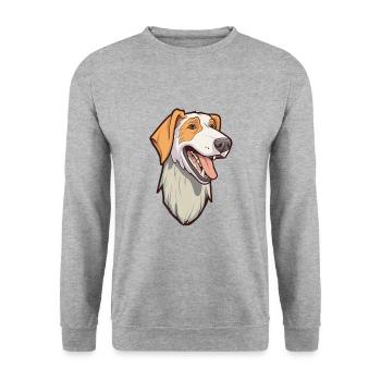 Chien loup russe race Cartoon Kawaii Illustr - Sweat-shirt Unisexe - gris chiné - Devant - Alina (178cm) & Michal (187cm)