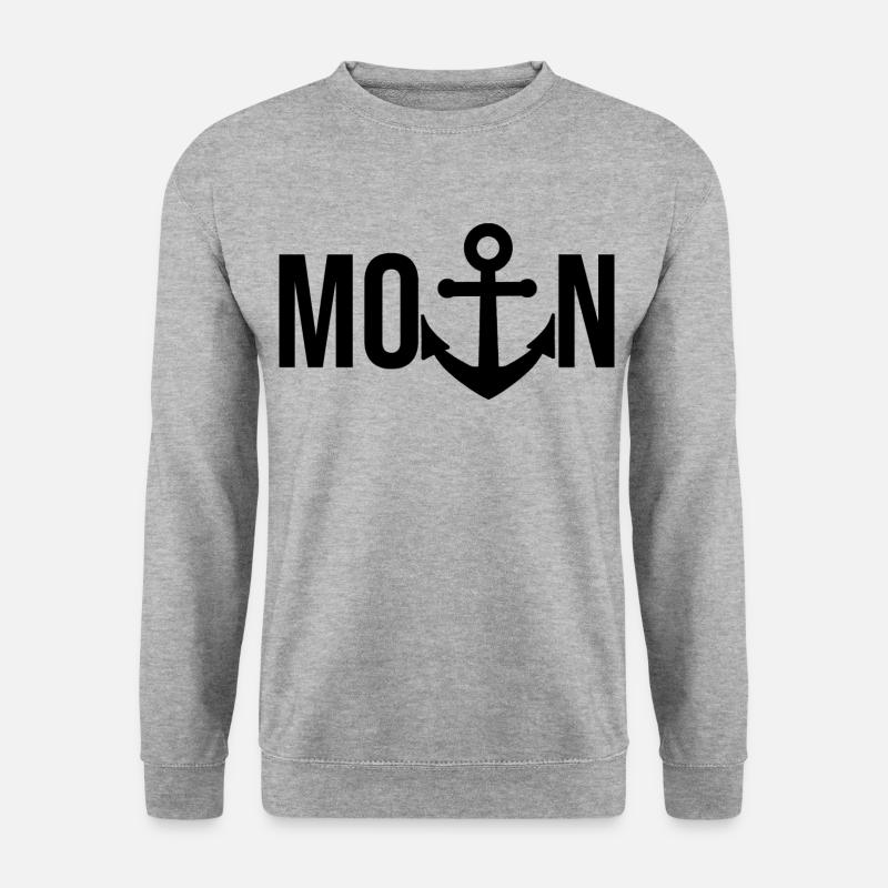 Moin anker - Unisex Pullover - Weißgrau meliert