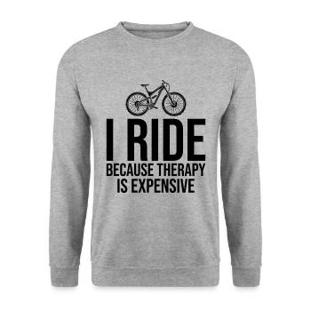 Therapy on Two Wheels : Trail Riding Mountain Bike - Unisex Sweatshirt - salt & pepper - Front - Alina (178cm) & Michal (187cm)