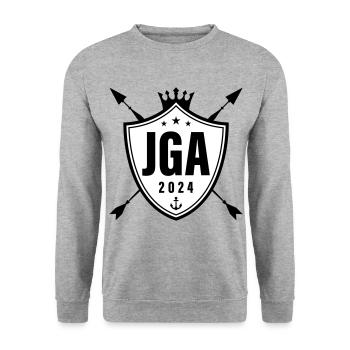 Mallorca 2024 - Unisex Pullover - Weißgrau meliert - Vorne - Alina (178cm) & Michal (187cm)