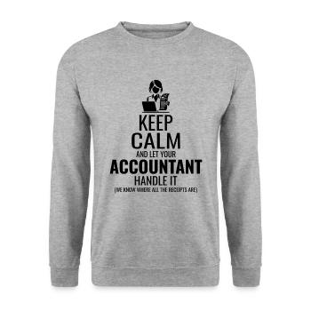 Comptable Comptabilité Tenue de livres Finance Drôle - Sweat-shirt Unisexe - gris chiné - Devant - Alina (178cm) & Michal (187cm)