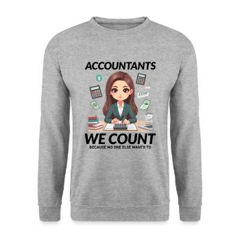 Comptable Comptabilité Tenue de livres Finance Drôle - Sweat-shirt Unisexe - gris chiné - Devant - Alina (178cm) & Michal (187cm)