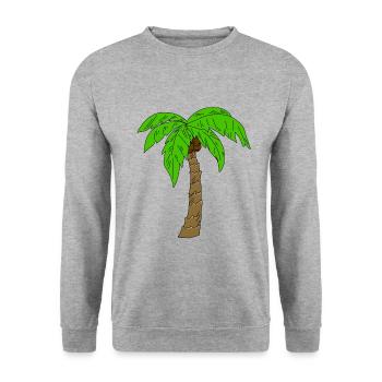 palme - Unisex Pullover - Weißgrau meliert - Vorne - Alina (178cm) & Michal (187cm)
