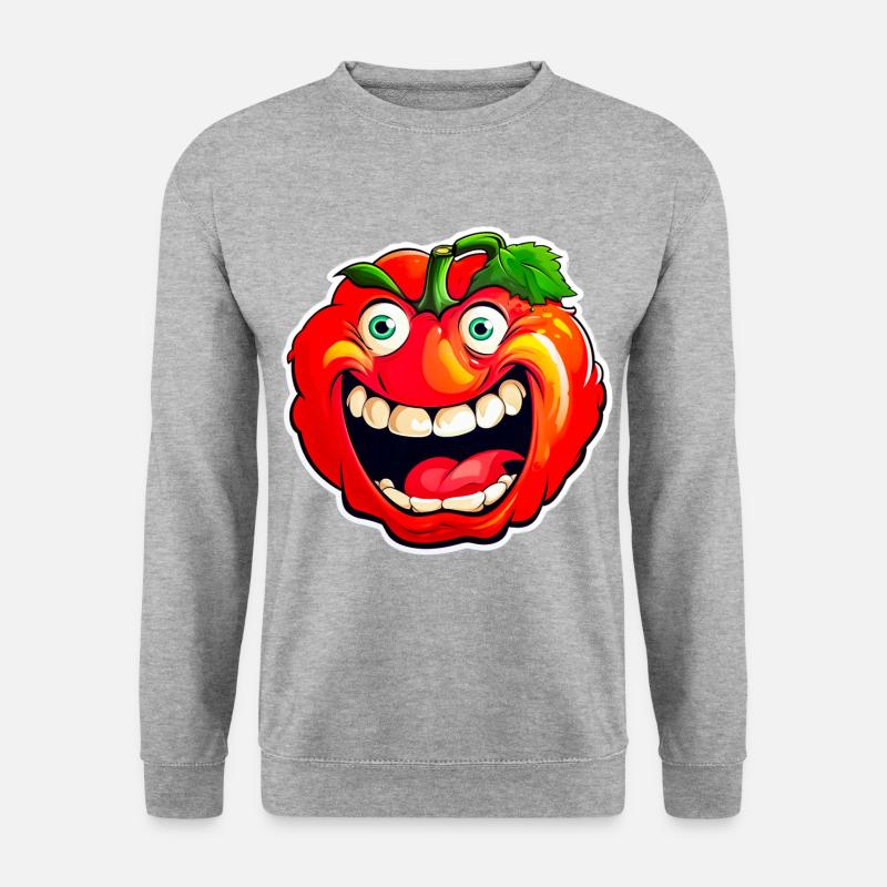 Böse Tomate - Unisex Pullover - Weißgrau meliert