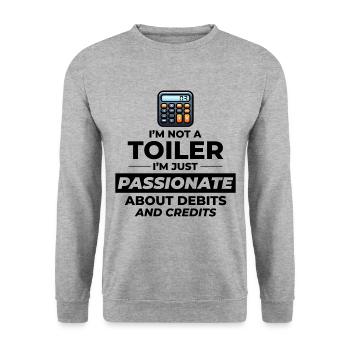 Comptable passionné Débits de crédits Humour drôle - Sweat-shirt Unisexe - gris chiné - Devant - Alina (178cm) & Michal (187cm)