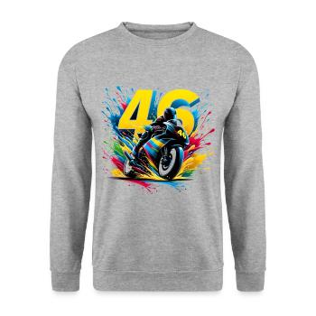 Moto valentino Motard t-shirt rossi 46 - Sweat-shirt Unisexe - gris chiné - Devant - Alina (178cm) & Michal (187cm)