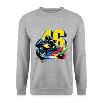 Moto valentino Motard t-shirt rossi 46 - Sweat-shirt Unisexe - gris chiné - Devant - Alina (178cm) & Michal (187cm)