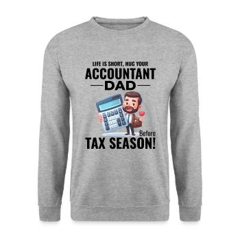 Buchhalter Papa Buchhaltung Finanzen Finanzen Lustig - Unisex Pullover - Weißgrau meliert - Vorne - Alina (178cm) & Michal (187cm)