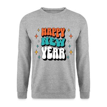 Bonne Année 2024 Réveillon du Nouvel An Célébration de la fête du Nouvel An - Sweat-shirt Unisexe - gris chiné - Devant - Alina (178cm) & Michal (187cm)