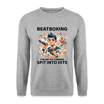 Spit to Hit: Unleash the Humor in Beatboxing - Unisex Sweatshirt - salt & pepper - Front - Alina (178cm) & Michal (187cm)