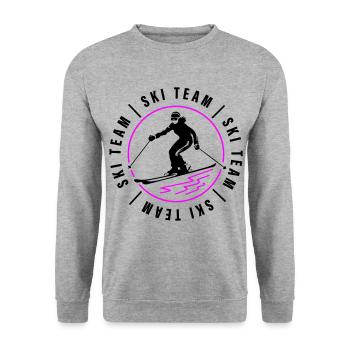 Ski Team Club Skiing Woman - Unisex Sweatshirt - salt & pepper - Front - Alina (178cm) & Michal (187cm)