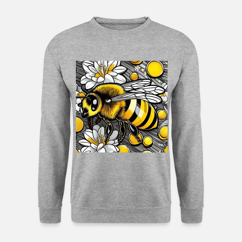 Niedliche Biene - Unisex Pullover - Weißgrau meliert