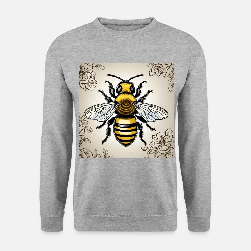 Honigbiene - Unisex Pullover - Weißgrau meliert