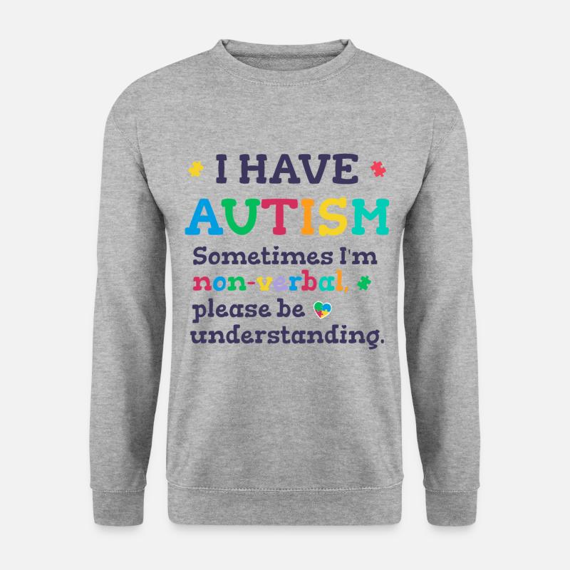 Nonverbaler Autismus - Unisex Pullover - Weißgrau meliert