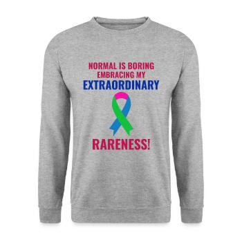 La sensibilisation aux maladies rares embrasse l’extraordinaire - Sweat-shirt Unisexe - gris chiné - Devant - Alina (178cm) & Michal (187cm)