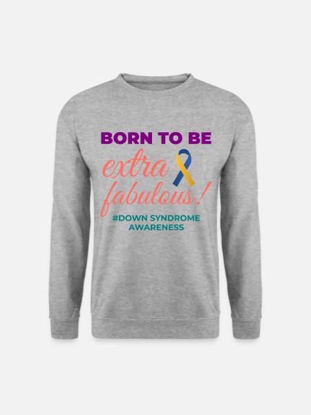 Down-Syndrom-Bewusstsein Extra fabelhaft - Unisex Pullover - Weißgrau meliert