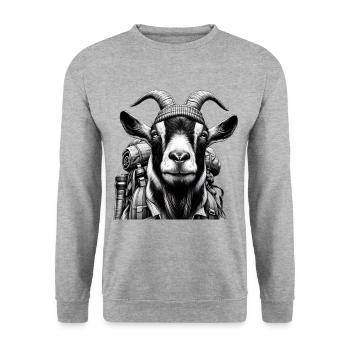 Chèvre de randonnée1 - Sweat-shirt Unisexe - gris chiné - Devant - Alina (178cm) & Michal (187cm)
