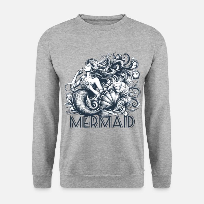 Meerjungfrau Nixe Wasserfrau Geschenk - Unisex Pullover - Weißgrau meliert