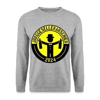 Junggesellenabschied 2024 - Unisex Pullover - Weißgrau meliert - Vorne - Alina (178cm) & Michal (187cm)