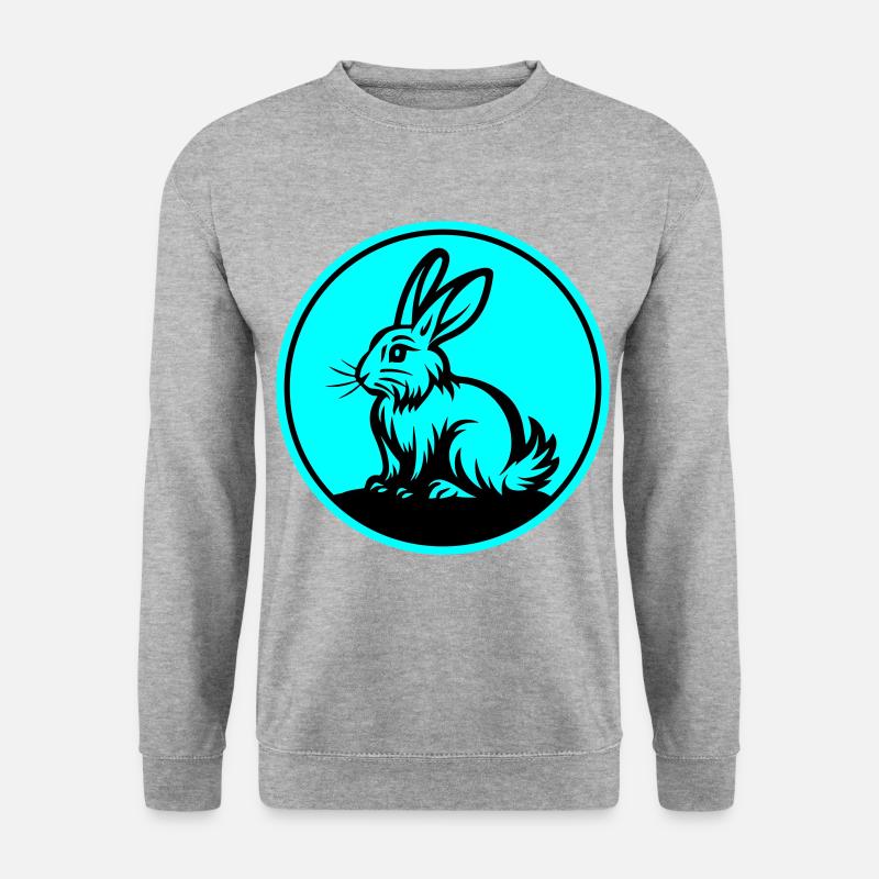 Hase Ostern Symbol - Unisex Pullover - Weißgrau meliert
