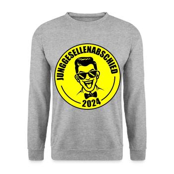 Junggesellenabschied 2024 - Unisex Pullover - Weißgrau meliert - Vorne - Alina (178cm) & Michal (187cm)