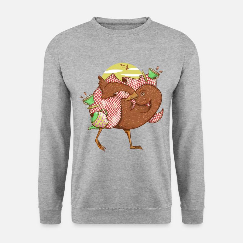 Lustiger neuseeländischer Vogel - Unisex Pullover - Weißgrau meliert