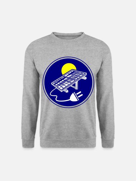 Solar Energy Photovoltaic System Icon - Unisex Sweatshirt - salt & pepper