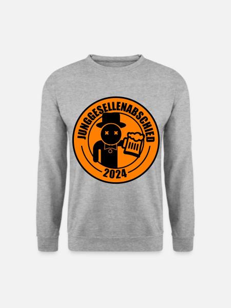 Junggesellenabschied 2024 Bier - Unisex Pullover - Weißgrau meliert