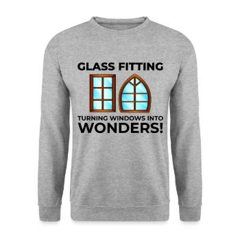 Verglaser Fenster Glasbeschlag Monteur Glasarbeiten - Unisex Pullover - Weißgrau meliert - Vorne - Alina (178cm) & Michal (187cm)