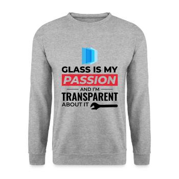 Verglaser Fenster Glasbeschlag Monteur Glasarbeiten - Unisex Pullover - Weißgrau meliert - Vorne - Alina (178cm) & Michal (187cm)