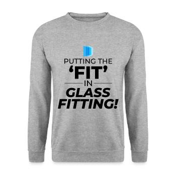 Verglaser Fenster Glasbeschlag Monteur Glasarbeiten - Unisex Pullover - Weißgrau meliert - Vorne - Alina (178cm) & Michal (187cm)