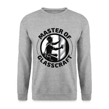 Verglaser Fenster Glasbeschlag Monteur Glasarbeiten - Unisex Pullover - Weißgrau meliert - Vorne - Alina (178cm) & Michal (187cm)