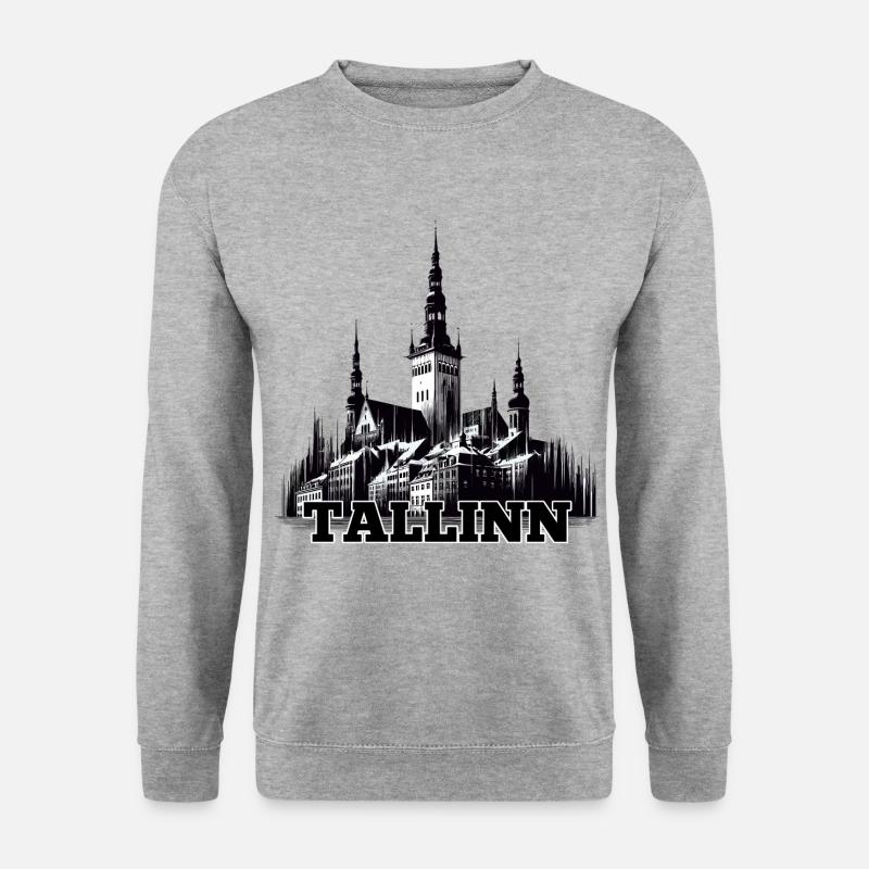Tallinn Hauptstadt Estland Baltikum Geschenk - Unisex Pullover - Weißgrau meliert