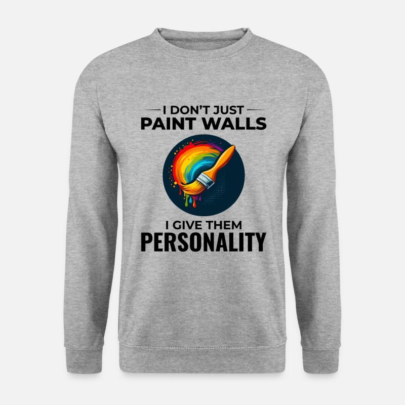 Hausmaler Wandmalerei Innenarchitekt - Unisex Pullover - Weißgrau meliert