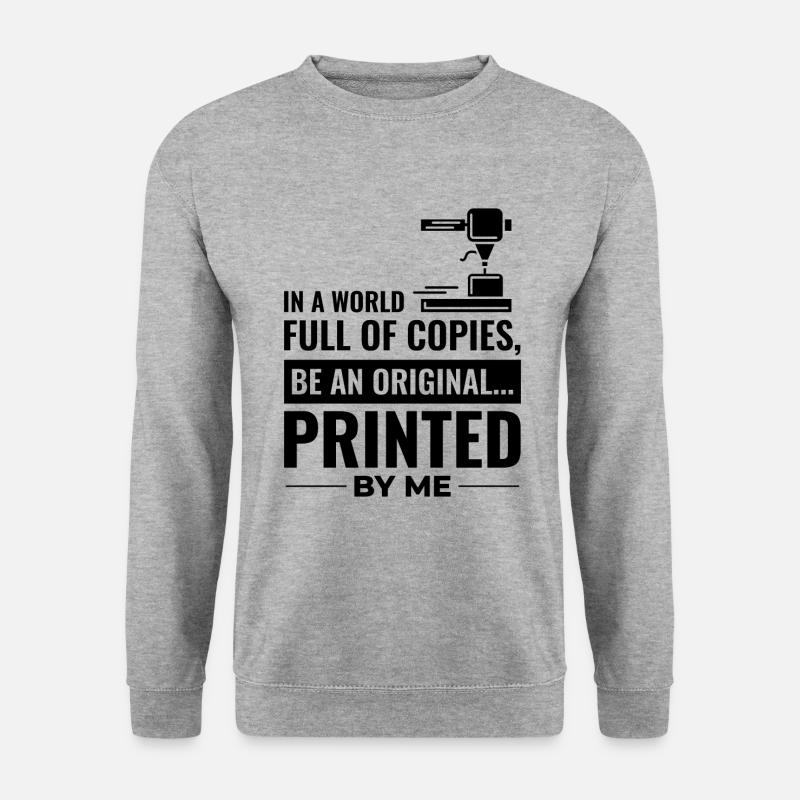 3D-Drucker 3D-Druck - Unisex Pullover - Weißgrau meliert