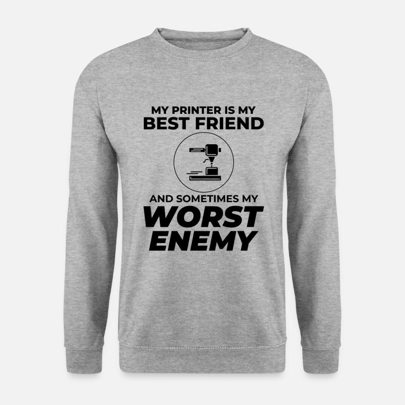 3D-Drucker 3D-Druck - Unisex Pullover - Weißgrau meliert