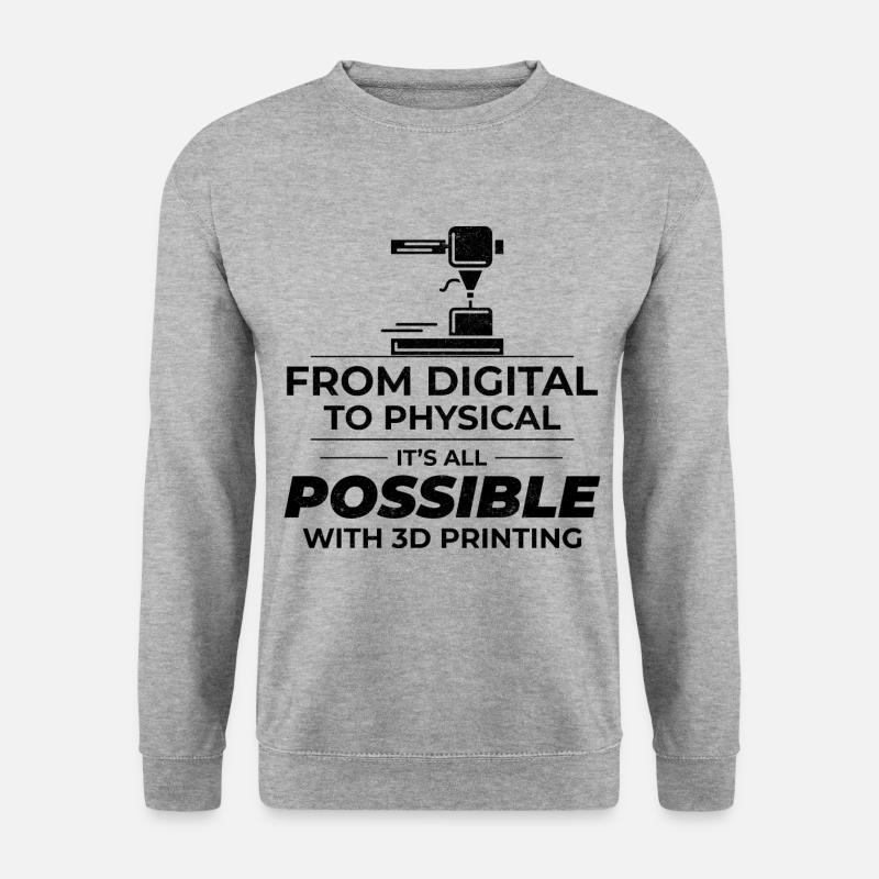Imprimante 3D Impression 3D - Sweat-shirt Unisexe - gris chiné