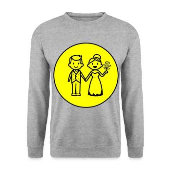 Icône de couple marié de jeunes mariés - Sweat-shirt Unisexe - gris chiné - Devant - Alina (178cm) & Michal (187cm)