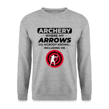 Tir à l’arc Cibles Archer Bullseye Tir Sport - Sweat-shirt Unisexe - gris chiné - Devant - Alina (178cm) & Michal (187cm)