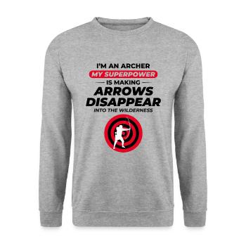 Tir à l’arc Cibles Archer Bullseye Tir Sport - Sweat-shirt Unisexe - gris chiné - Devant - Alina (178cm) & Michal (187cm)